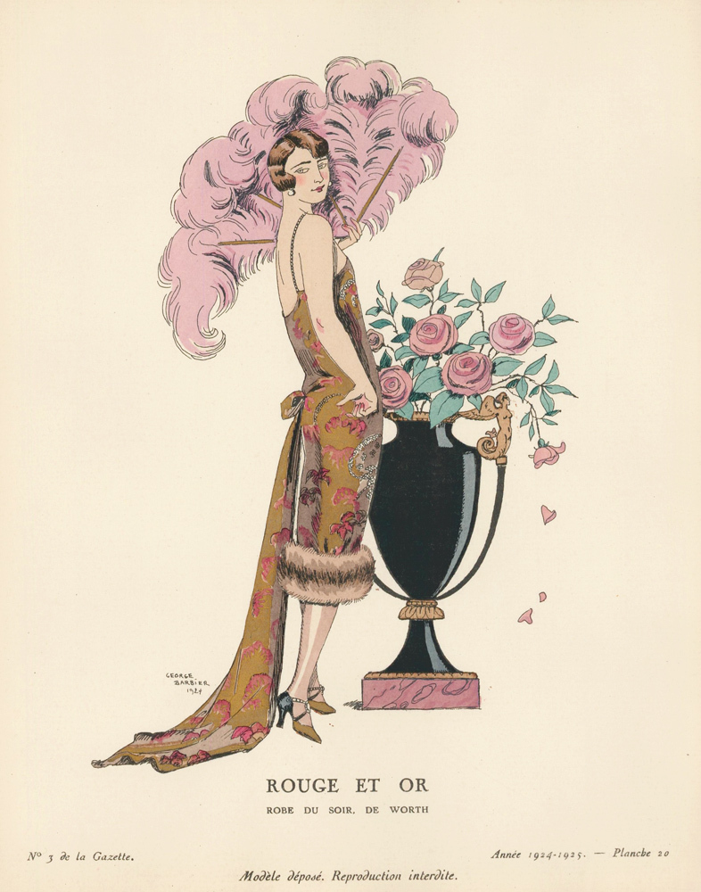 gold evening gown. Gazette du Bon Ton 